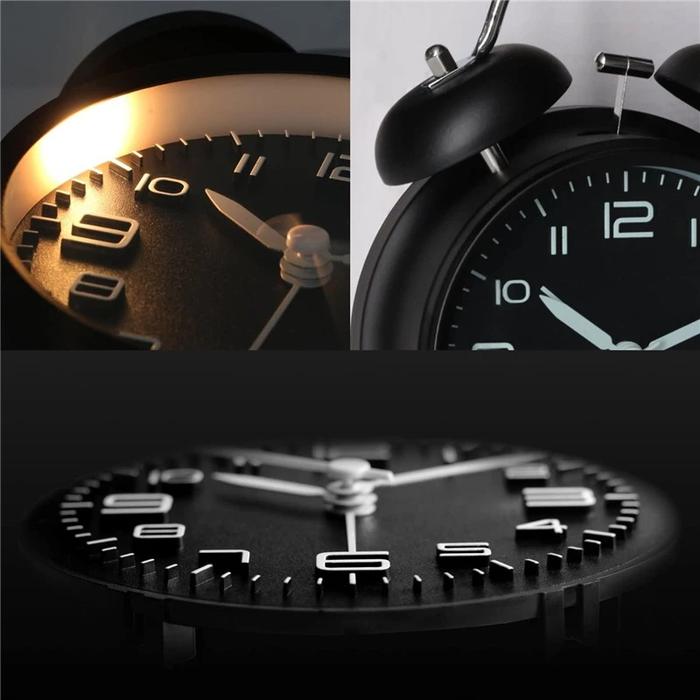 Twin Bell Metal Alarm Clock, Loud, 3D Dial