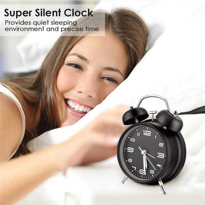 Twin Bell Metal Alarm Clock, Loud, 3D Dial