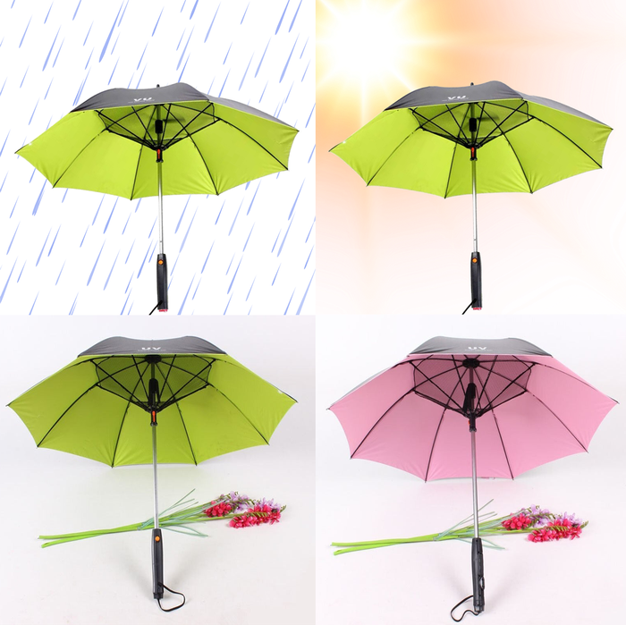 Umbrella with Fan and Spray Long-Handle Summer Umbrella