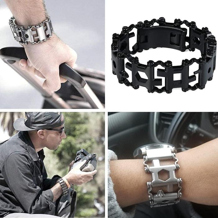 Unisex Stainless Steel 29-in-1 Multifunctional Tool Bracelet