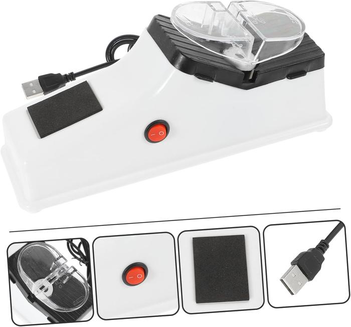 USB Rechargeable Electric Knife Sharpener with Grinding Discs