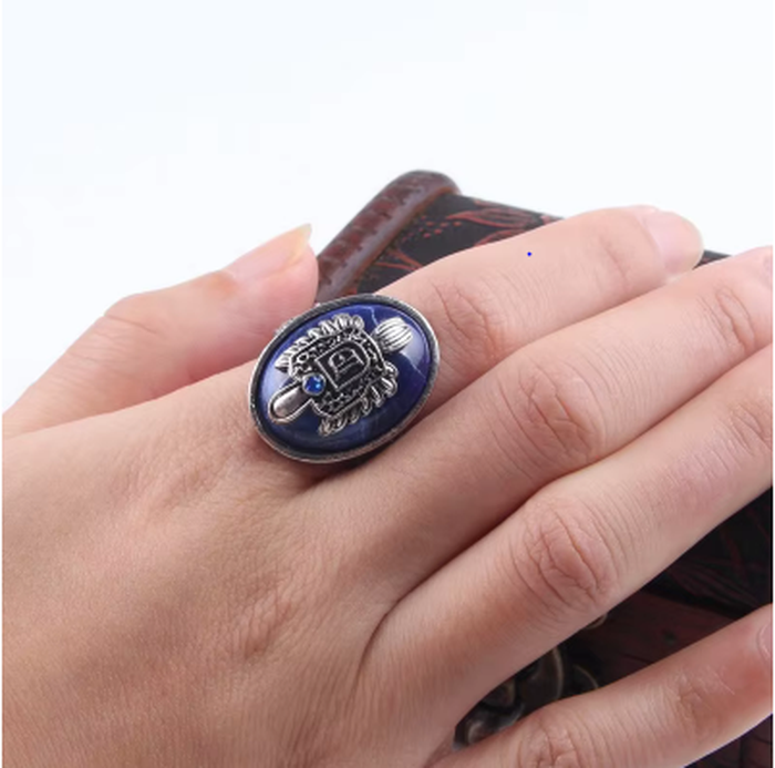 Punk Blue Enamel Ring for Men Women