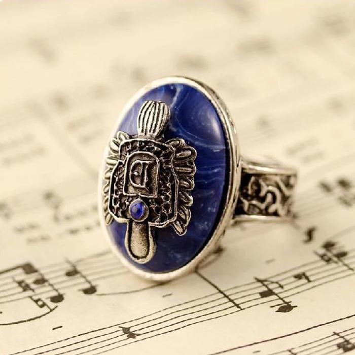 Punk Blue Enamel Ring for Men Women