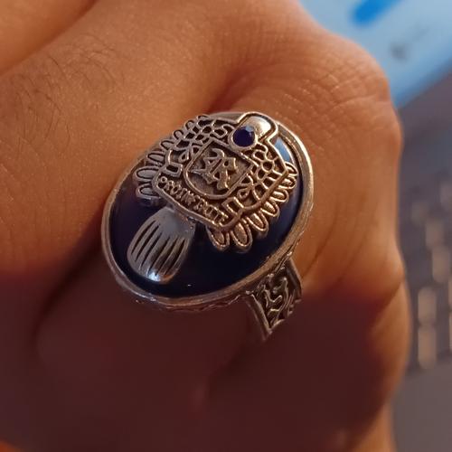 Punk Blue Enamel Ring for Men Women photo review