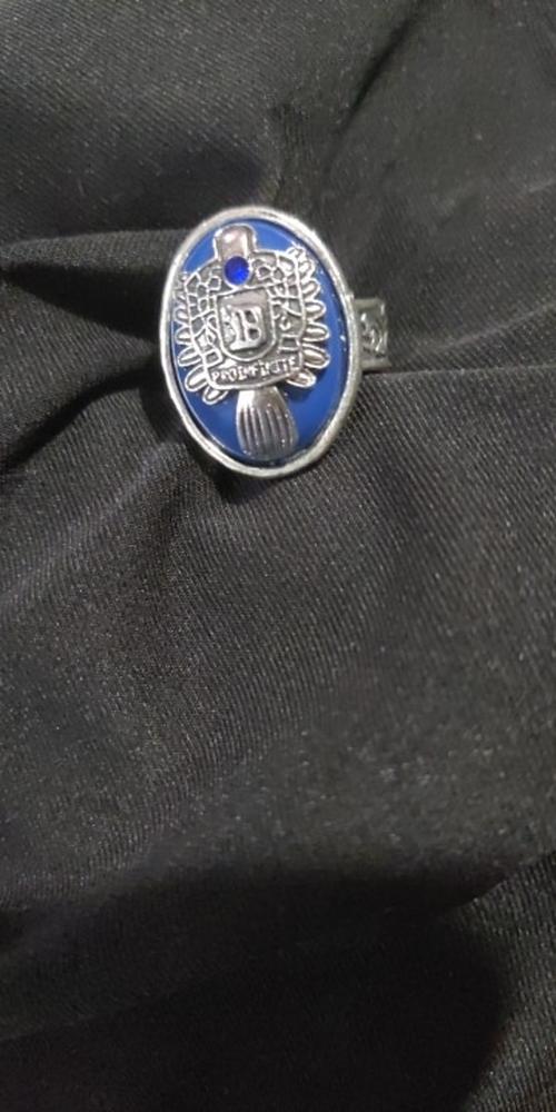 Punk Blue Enamel Ring for Men Women photo review