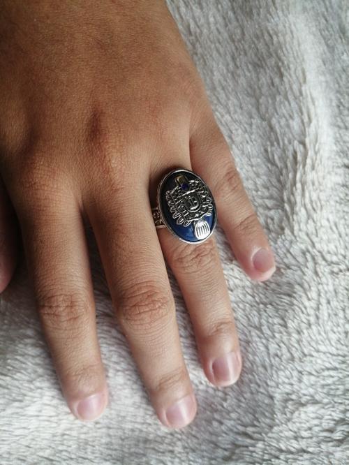 Punk Blue Enamel Ring for Men Women photo review