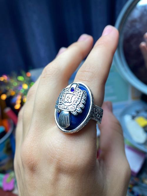 Punk Blue Enamel Ring for Men Women photo review