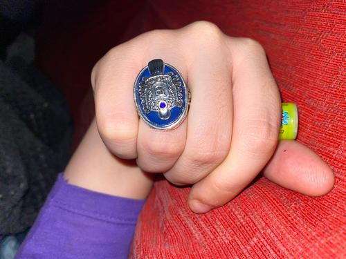 Punk Blue Enamel Ring for Men Women photo review