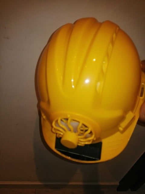 Vented Construction Hard Hat Helmet with Solar Powered Fan photo review
