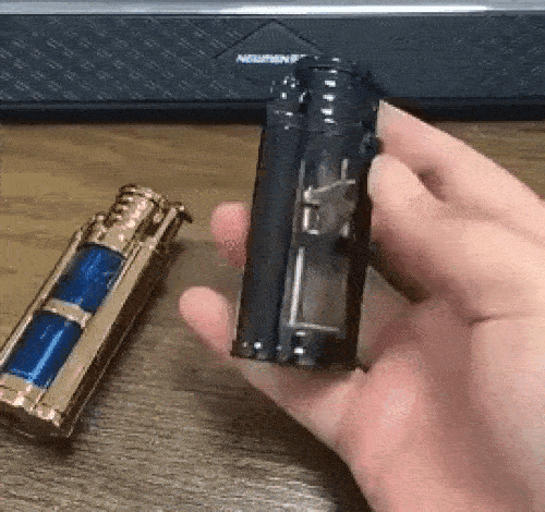 Retro Butane Metal Lighter with Transparent Fuel Tank