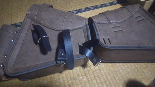 Vintage PU Leather Motorcycle Side Tool Bag with Bottle Holder photo review