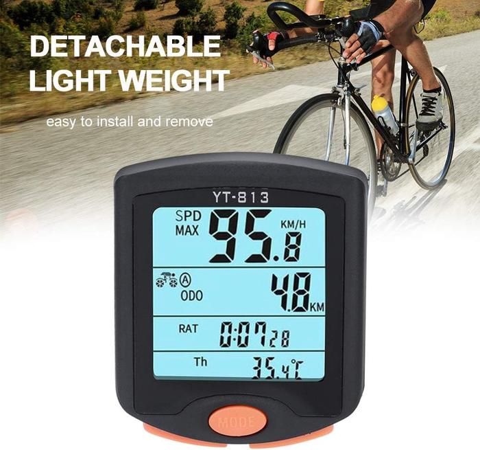 Wireless Bike Computer with Large Screen and Stopwatch Function