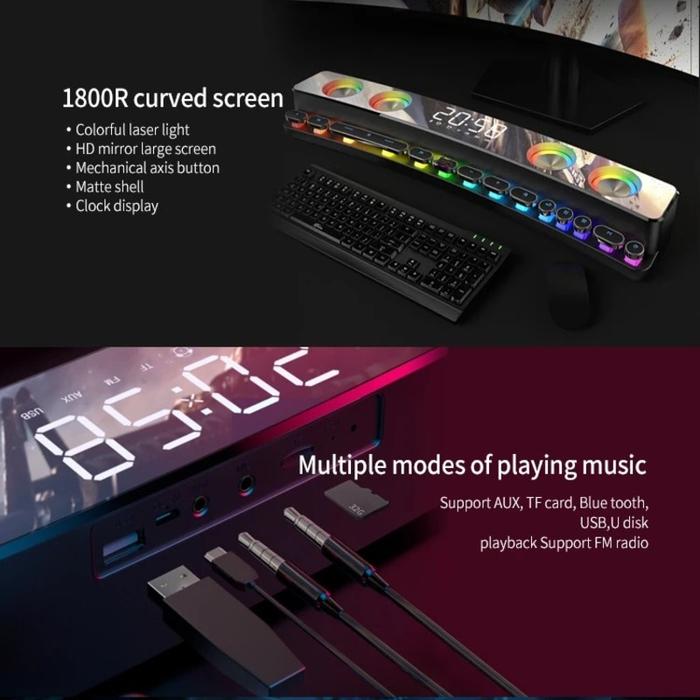 Wireless Gaming Soundbar Audio Bluetooth Speaker Multimedia
