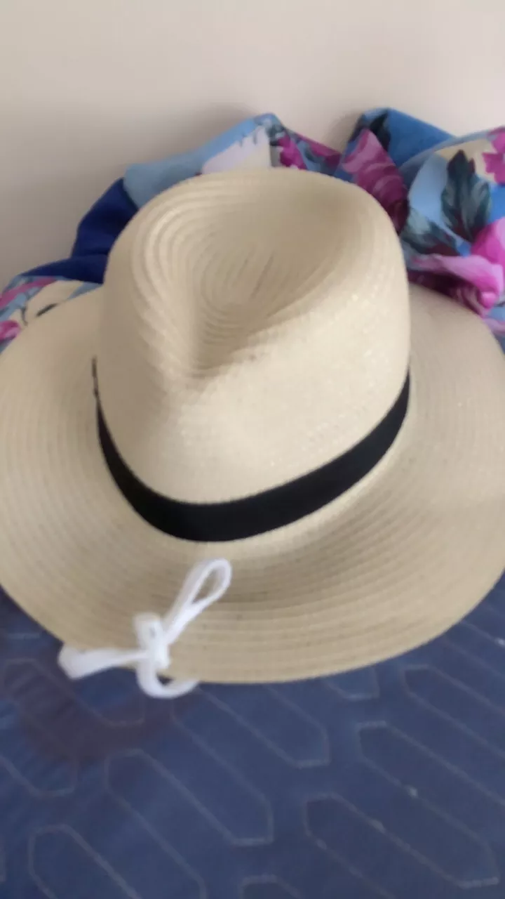 Women Wide Brim Straw Panama Roll Up Hat photo review