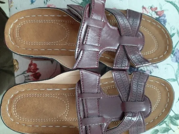 Women’s Retro Open Toe Wedge Sandals with Thick Sole photo review