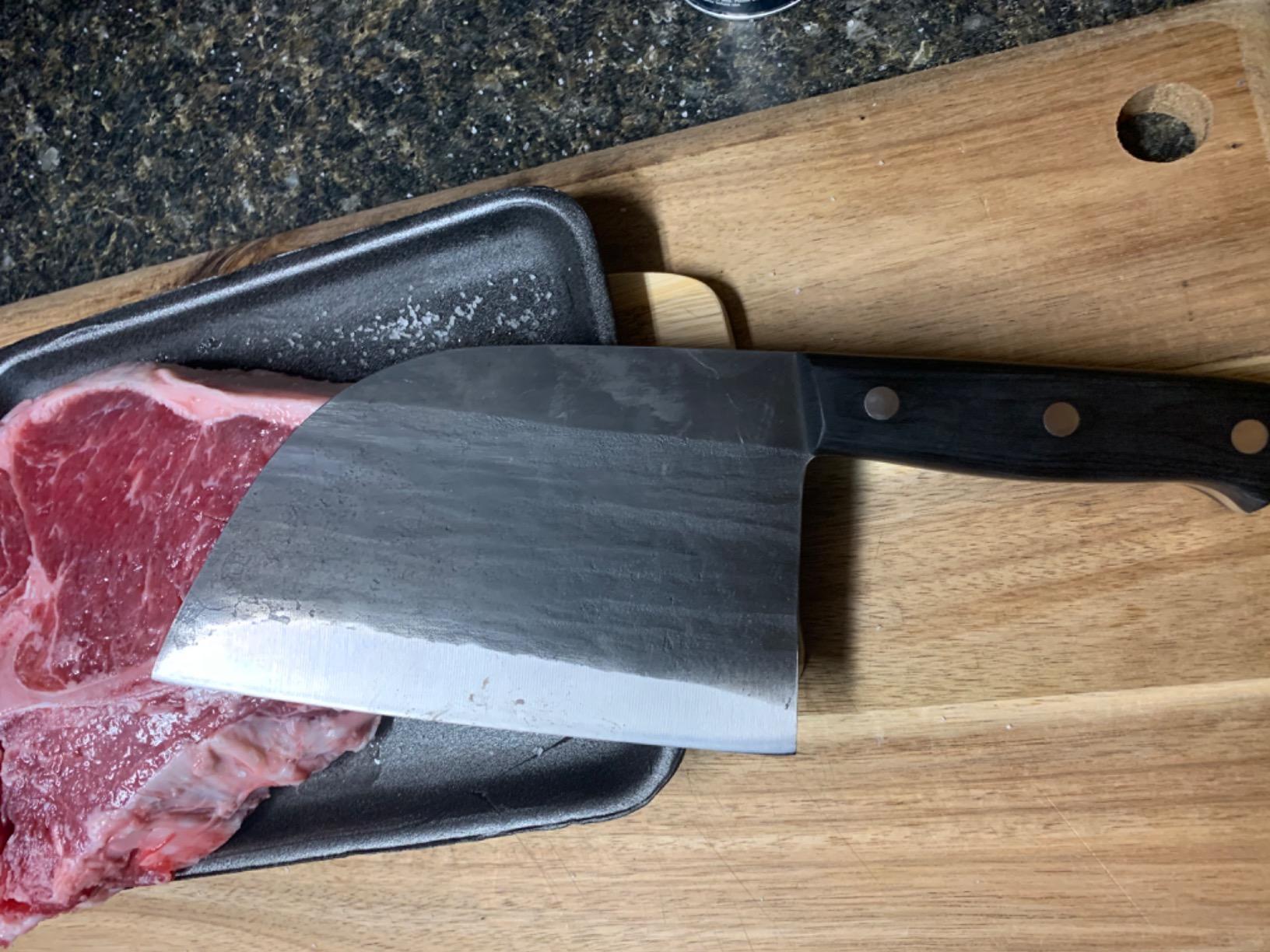 Professional Japanese Chef's Butcher Knife - High Carbon Stainless Steel Meat Cleaver photo review